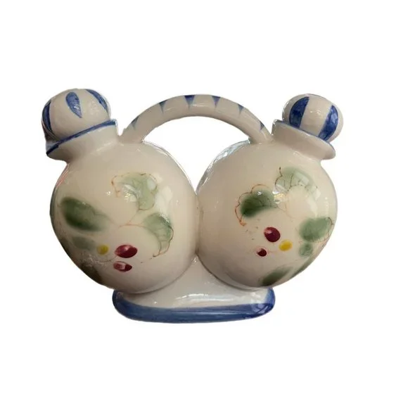 Vintage Nasco Hand Painted Ceramic Pottery OIL & VINEGAR CRUET - Picture 2 of 9